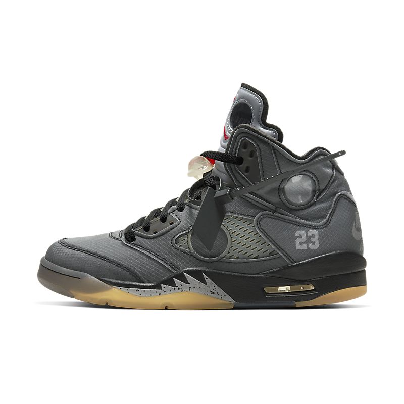 Tênis Nike Air Jordan 5 Black Metallic Off-White