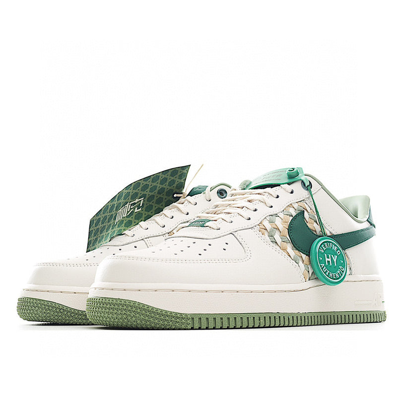 Tênis Nike Air Force 1 Low 07' Premium NAI-KE Bamboo Weave Sail Gorge Green