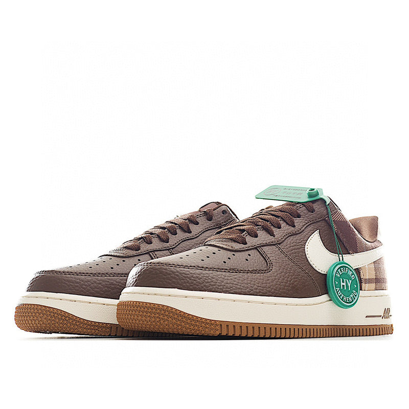 Tênis Nike Air Force 1 Low 'Cacao Brown Plaid'