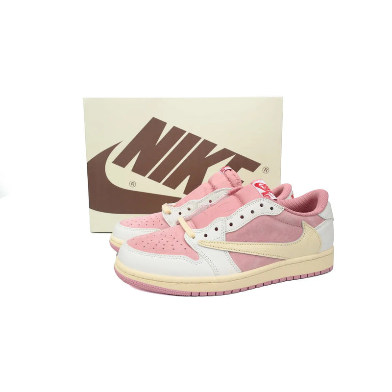 Tênis Nike  Air Jordan 1 Low x Travis Scott White Pink