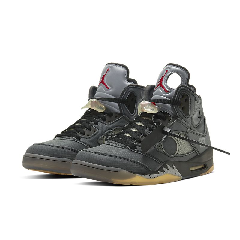 Tênis Nike Air Jordan 5 Black Metallic Off-White